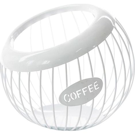 Panier à dosettes de café, support de café, organisateur de collations de grande capacité pour comptoir de cuisine, lieu de travail, accessoires peu encombrants, 20 x 18 cm, 368 g, ma (1/4)