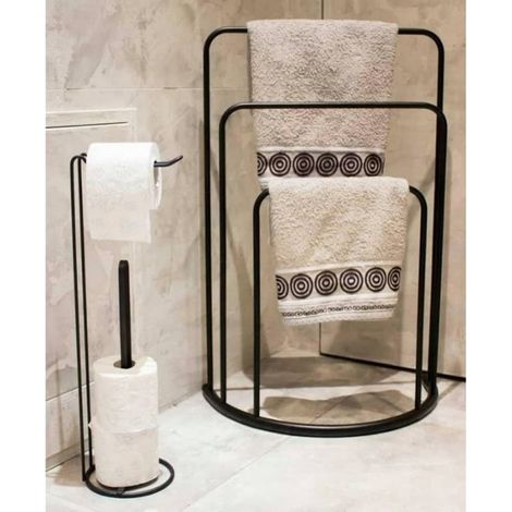 Toallero negro para baño (1/5)