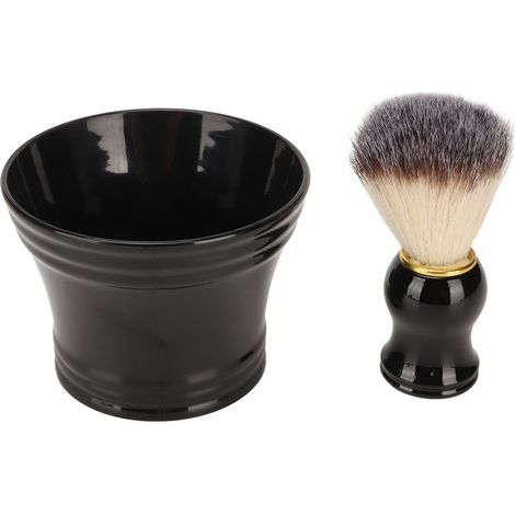 Brosse de rasage professionnelle en soies synthétiques douces, accessoire de barbier noir sécurisé (1/5)