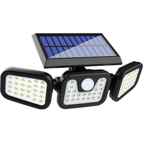 Lampe Solaire Extérieur 50W, Etanche IP67 Lumière Solaire éclairage avec Détecteur de Mouvement, 360° Reglable Applique Murale, Lampe de Sécurité sans Fil lampe Mural pour Jardin Garage (1/5)