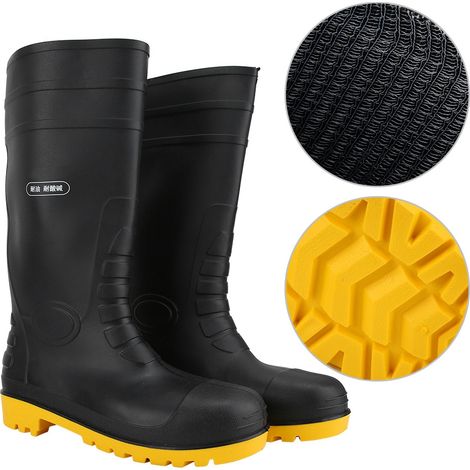 Bottes de pluie montantes imperméables et antidérapantes, chaussures de jardinage, chaussures de chantier, mineur (43) (1/5)