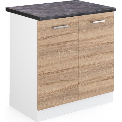 Mobile lavello cucina R-Line, Sonoma, 80 cm , PL Antracite, Vicco (1/4)