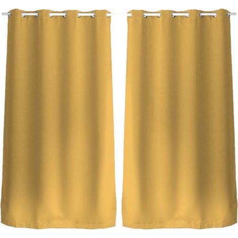 Lot de 2 rideaux occultants à œillets REGLISSE (1/3)