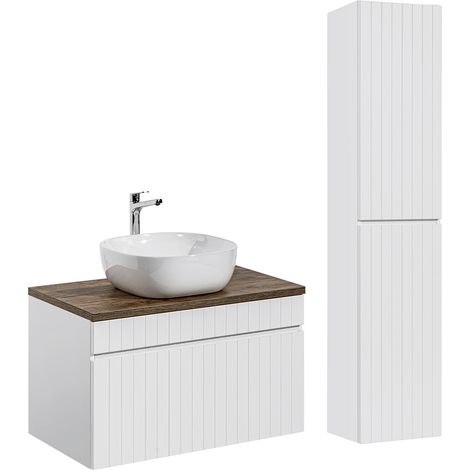 Set di mobili da bagno con lavabo Zelie bianco 80cm