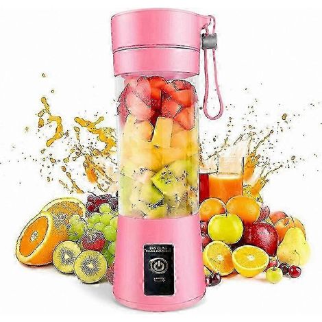 Blender portable compact pour smoothies et boissons, rechargeable par USB, capacité de 380 ml, idéal pour les voyages et les déplacements. (1/2)