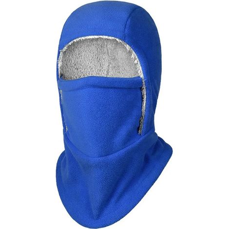 Cagoule polaire unisexe pour l'hiver, masque facial coupe-vent et isolant thermique idéal pour le vélo, la moto et le ski. Couleur : bleu. (1/5)