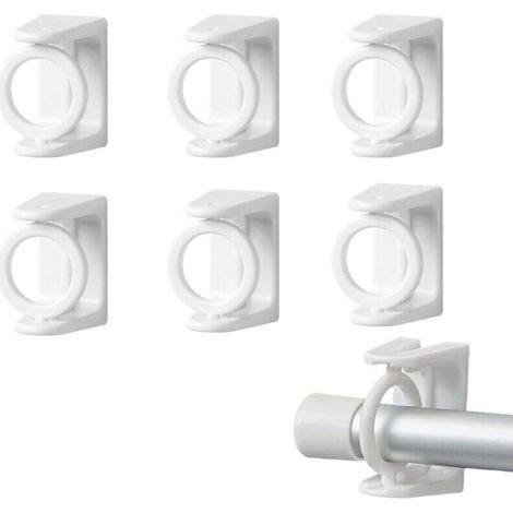 6 Pices Support Tringle Rideaux sans Percage Crochet Rideau Accroche Rideau sans Percage Barre de Rideau sans Percage Accroche Rideau Convient Toutes Les Surfaces Lisses et Planes (1/4)