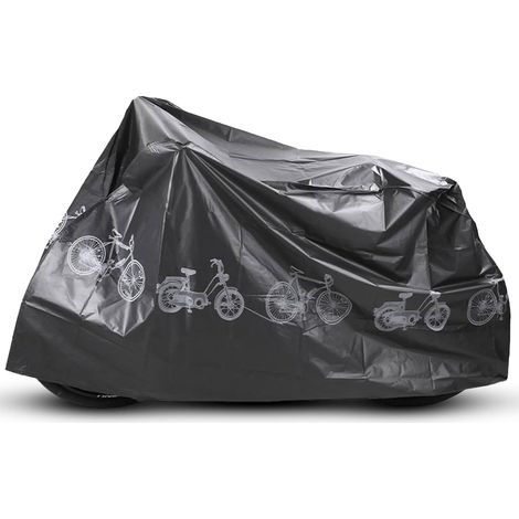 Housses de Protection pour Vélo Anti-Poussière, Bâche Protection pour Vélo, Housse Velo Exterieur Anti-UV Protection Poussière Résistant Impermeable de Bicyclette Cycle Scooter,200x100cm(Noir) (1/5)