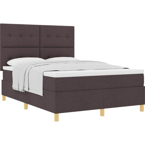 Maison Exclusive - Letto a molle con materasso Marrone Scuro 140 x 190 cm Tessuto