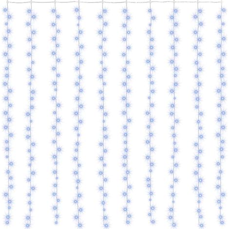 vidaXL Cortina luces carámbano 3x3 m 300 LEDs azul 8 funciones (1/2)
