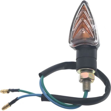 LED-Blinker getönt 12V – Retro-Design, schwarze Muttern, verlängertes Kabel (1/5)