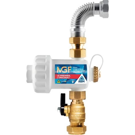 Filtre magnétique compact MGF RBM - Blanc - Raccordement tube cuivre diamètre22mm