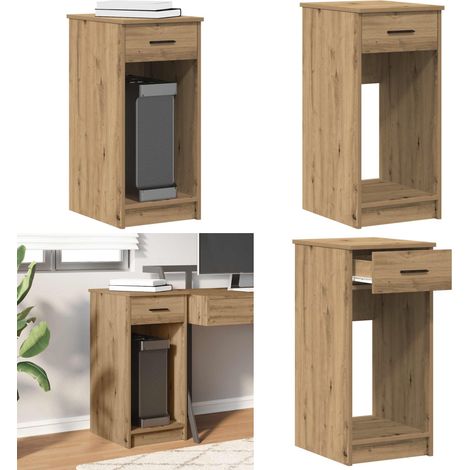 vidaXL Support de tour d'ordinateur tiroir chêne artisanal 35x45x77 cm (1/5)
