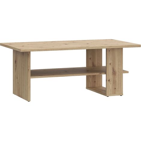 Rechteckiger Couchtisch - COFFEE TABLES – Artisan Eichenfinish – 2 Ablagen – 110 × 60 × 45 cm