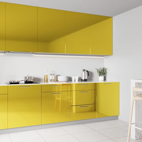 vidaXL Láminas autoadhesivas muebles PVC dorado brillante 500x90 cm (1/5)
