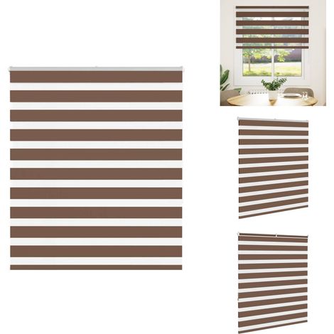 Zebrarollo Braun 130x150 cm Stoffbreite 125,9 cm Polyester - Zebra-Jalousie - Zebra-Jalousien - Zebra-Rollo - Doppelrollo (1/5)