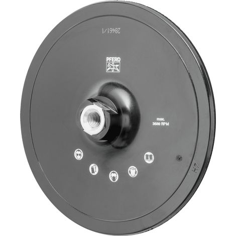 PFERD TOOLS POLIVLIES-Klettrondenhalter PVKRH Ø 180mm Gewinde M14 mit Zentrierzapfen Ø 22 mm