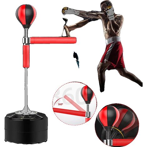 Balle d'entraînement de boxe, hauteur réglable de 60 à 160 cm, matériau synthétique durable, convient aux enfants de 6 ans et plus, dispositif d'entraînement au réflexe, matériaux non toxiques (1/5)