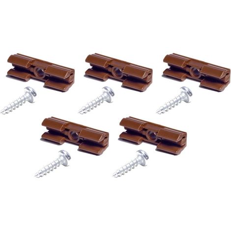 Cyclingcolors – Connecteur queue d'aronde à visser – 5x – Plastique PA6 marron – Raccord autoserrant 0-90° – Résistant aux UV et intempéries