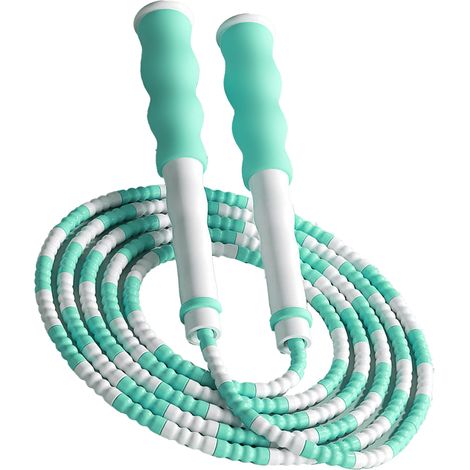 Corde à sauter de 2,8 m pour élèves, corde à sauter ajustable en bambou pour enfants, verte (1/5)