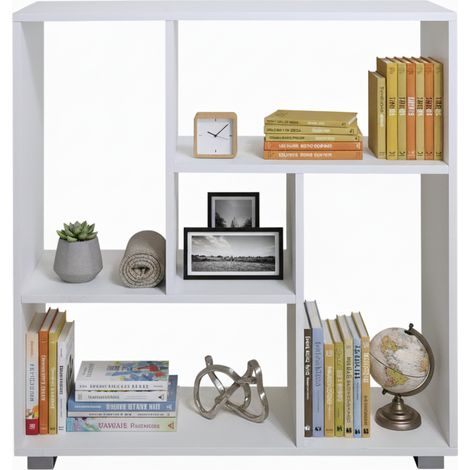 Libreria in Legno con 5 Ripiani Italo Bianco