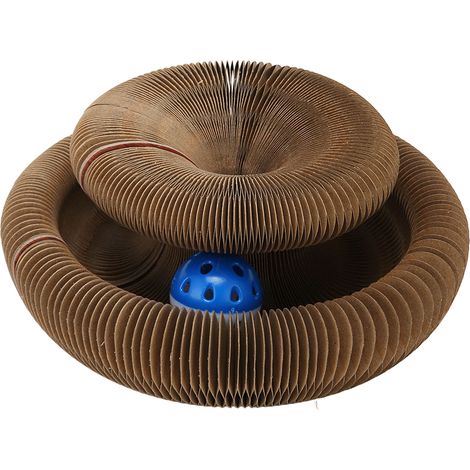 Rascador plegable para gatos, resistente a la abrasión, con imán y hierba gatera, ideal para uso doméstico. (1/5)