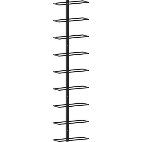 Wand-Weinregal für 9 Flaschen Schwarz Eisen vidaXL (1/5)