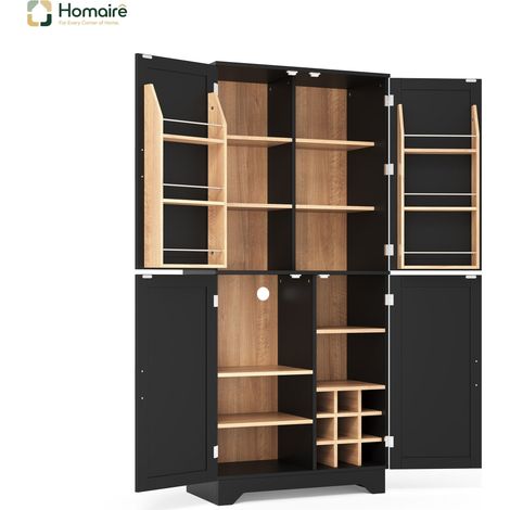 Sideboard aus MDF zur Wandmontage schwarz 80 x 40 x 180 cm HOMAIRE (1/5)