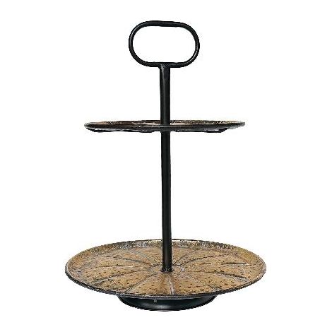 Alzata Decorativa in Ferro 2 Ripiani 40 x 52 cm (1/2)