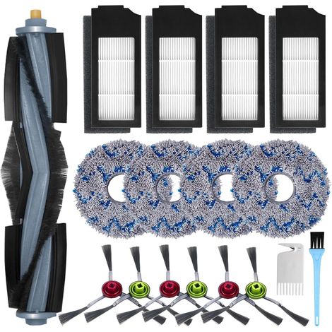 Passendes Zubehör für Ecovacs Deebot X1 Omni / X1 e Omni / X1 Turbo Staubsauger, 1 Hauptbürste, 6 Seitenbürsten, 4 Wischtücher, 4 Filter, 2 Reinigungsbürste (1/5)