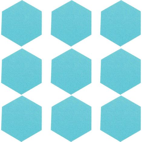 Lot de 12 tableaux mémo hexagonaux en feutre autocollant-12X12X0.5CM-Blue-green