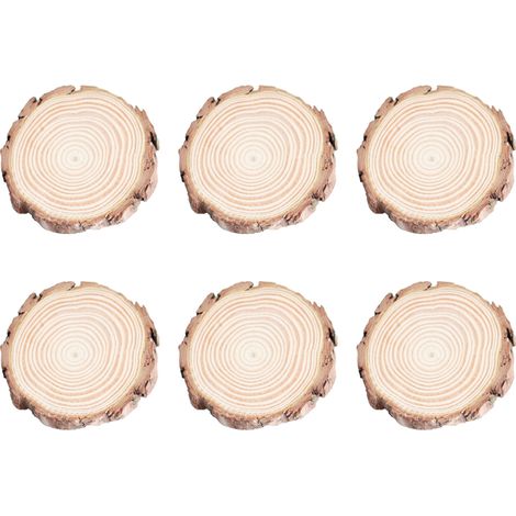Ensemble de sous-verres ronds en bois pour boissons et décoration intérieure - Anniversaire homme/femme, décoration intérieure, motif texture bois (1/5)