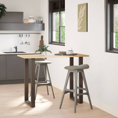 Pied de meuble,Pieds de table de bar en forme de U, 2 pièces, acier naturel, 60 x (100-101) cm CFW79882 (1/5)
