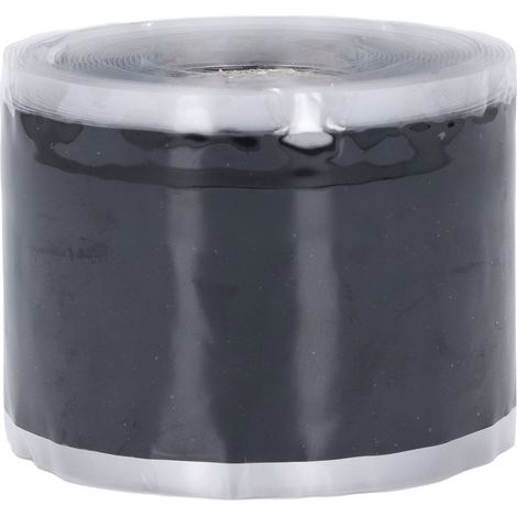 Ruban adhésif de réparation en caoutchouc silicone noir, 5 m de long, 50 mm de large et 0,8 mm d'épaisseur, pour tuyaux d'arrosage. (1/5)