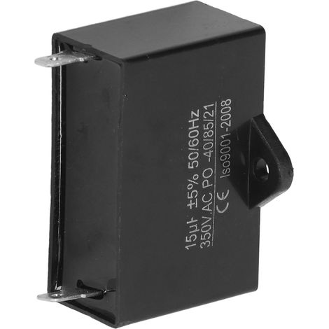 Condensateur CBB61 pour petit générateur à essence, compatible avec les moteurs de ventilateurs de plafond (50/60 Hz, 350 V CA, 15 µF). (1/5)