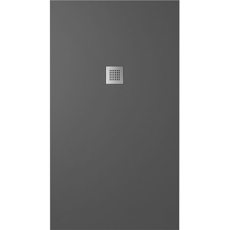 Receveur de douche rectangulaire 80x100cm Marbre Résine Noir Effet Pierre Hauteur 2,4cm Mod. Kos
