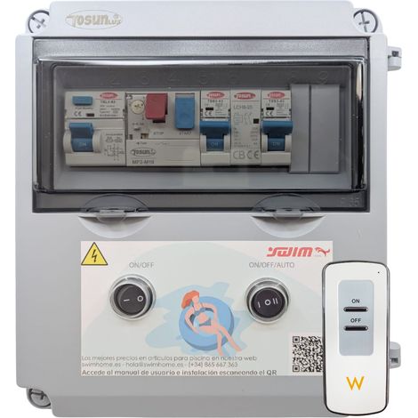 Cuadro Maniobra Transf 50W Bomba 0,5 CV Reloj Apto Clorador Mando Distancia