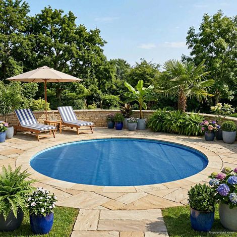 vidaXL Copertura Solare per Piscina Extra Pesante Ø 381 cm 400 μm