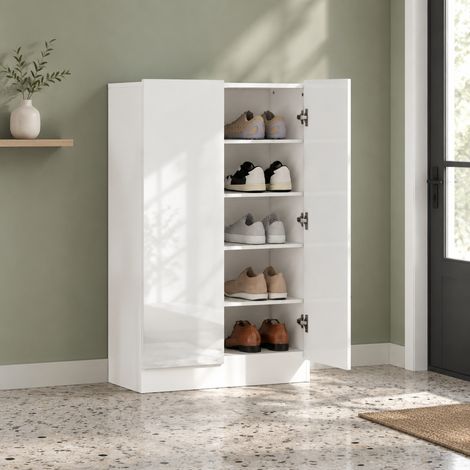 5-stöckiger Schuhschrank für 20 Paar, verstellbare Ablagen, 72 x 34,5 x 103 cm, weiß OKMYHOME (1/5)