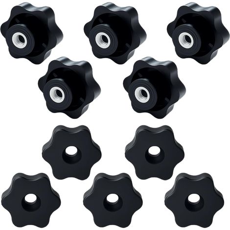 10 pcs Bouton de Serrage M8, Bouton de Serrage M8 Robuste en Plastique, Écrou de Verrouillage, Vis Papillon à Main Adaptée pour Machines, Meubles (1/5)