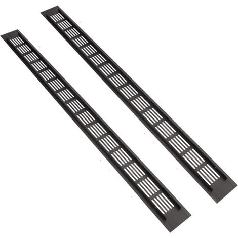 2 Pcs de couverture de grille d’aération noire 600 mm x 50 mm en alliage d’aluminium pour évent de cuisine (1/5)