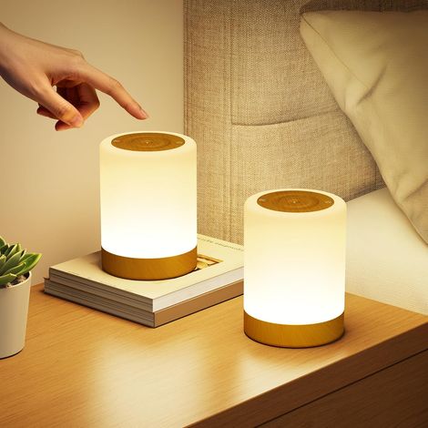 Lot de 2 Lampe de Chevet Tactile, Veilleuse Bébé Enfant Adulte 5 Modes 256 Couleurs Variable RVB & Blanc Chaud, LED Allaitement Lampe Rechargeable USB, Lampe de Table Sans Fil pour Chambre (1/5)