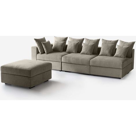 Divano 3 posti modulare chaise longue cuscini Made in Italy Cortina B SX - Talpa (1/5)