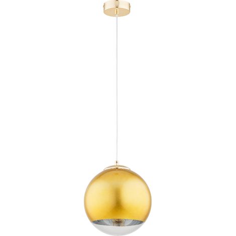 Suspension moderne dorée verre boule cuisine E27 Leila (1/3)