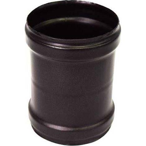 Raccordo femmina-femmina ø80 serie pellet 1,2 mm in acciaio al carbonio verniciato nero