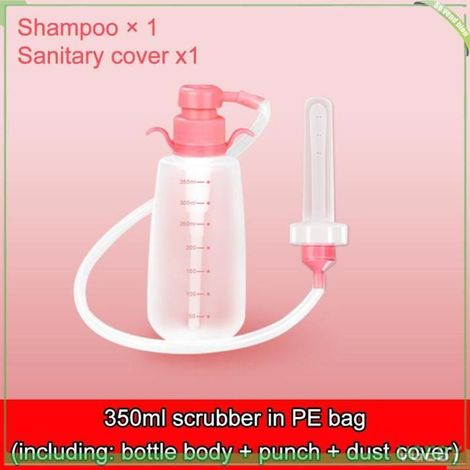 Bidet portatif - FAFEICY - Bouteille périnéale 350ml - Rose - Buse caoutchouc pliable - Sans latex (1/5)