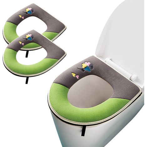 2 abattants de toilette Divers accessoire de portail, à fermeture éclair, avec poignée, en fibre acrylique épaisse, pour sièges ovales et ronds (1/5)