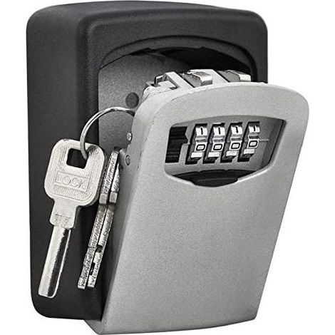 Armoire à clés murale haute sécurité – Coffre à code 4 chiffres – Résistant aux intempéries – Pour clés de maison et voiture (1/4)