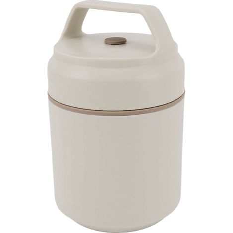 Boîte à repas isotherme 420 ml en acier inoxydable, étanche, avec poignée, idéale pour le bureau et les voyages (beige).
