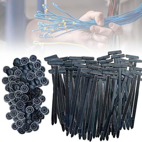 Rivets plastique nylon universels pour automobile – Lot de 100 pièces, fixation rapide et robuste pour câbles et trous
